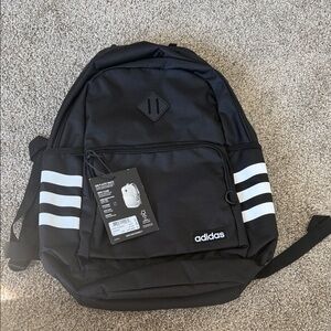 adidas Black Backpack with White 3-Stripe Accents